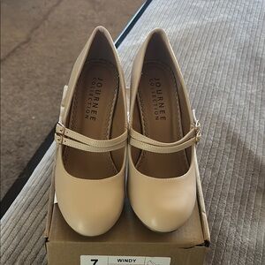 Journee Collection Cream Heels Elegant Design